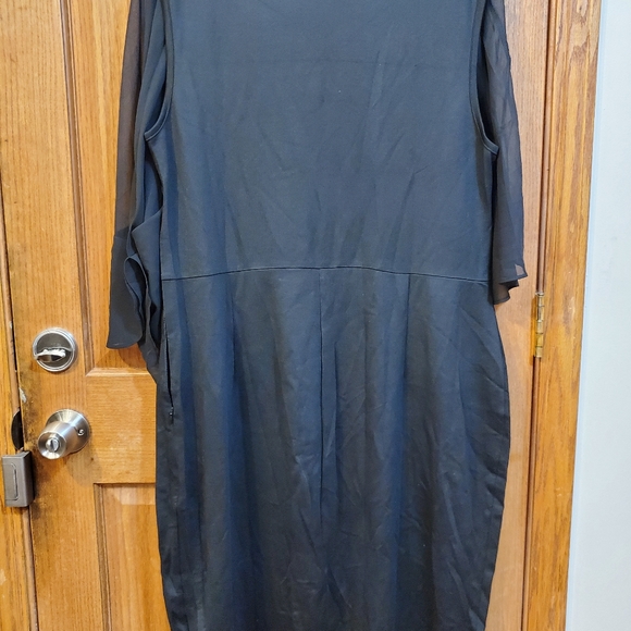 NWT Hanna Nikole Women's Black Formal Evening Dress Sleeveless Cape Size 20W - Picture 9 of 11